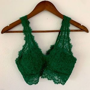 American Eagle Aerie green lace bralette size M